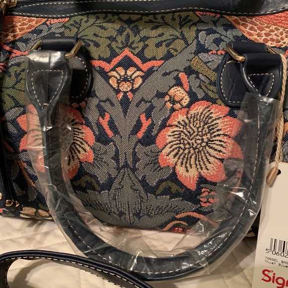 Signare  Strawberry Thief Blue Tapestry Handbag - Picture 3 of 11